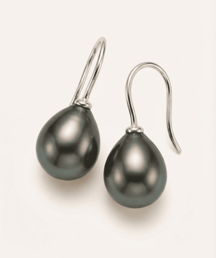 Boucle d'oreilles perle ronde verte irisée 8-9 mm - Argent