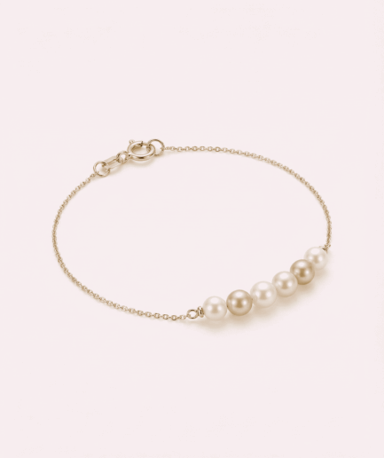 Bracelet perle ronde multicolore 3-4 mm - Or Jaune